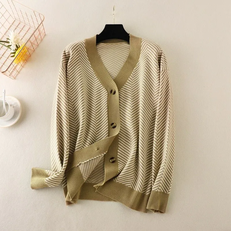 Pre Order:  Striped Long Sleeve Knit Sweater