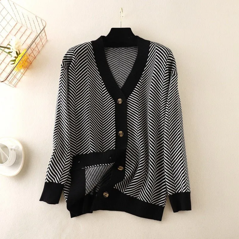 Pre Order:  Striped Long Sleeve Knit Sweater