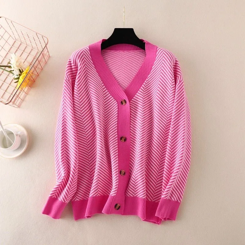 Pre Order:  Striped Long Sleeve Knit Sweater