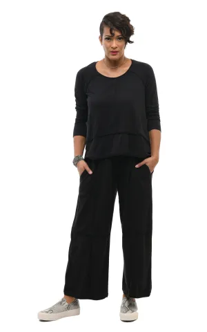 Presley Womens Pullover Top in Black