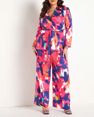 Printed Wide Leg Pant | Color Drip