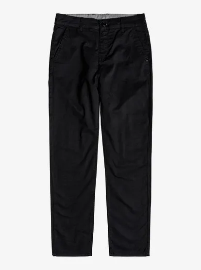 Quiksilver Youth Everyday Union Straight Fit Chinos in Black: Size 8 to 16