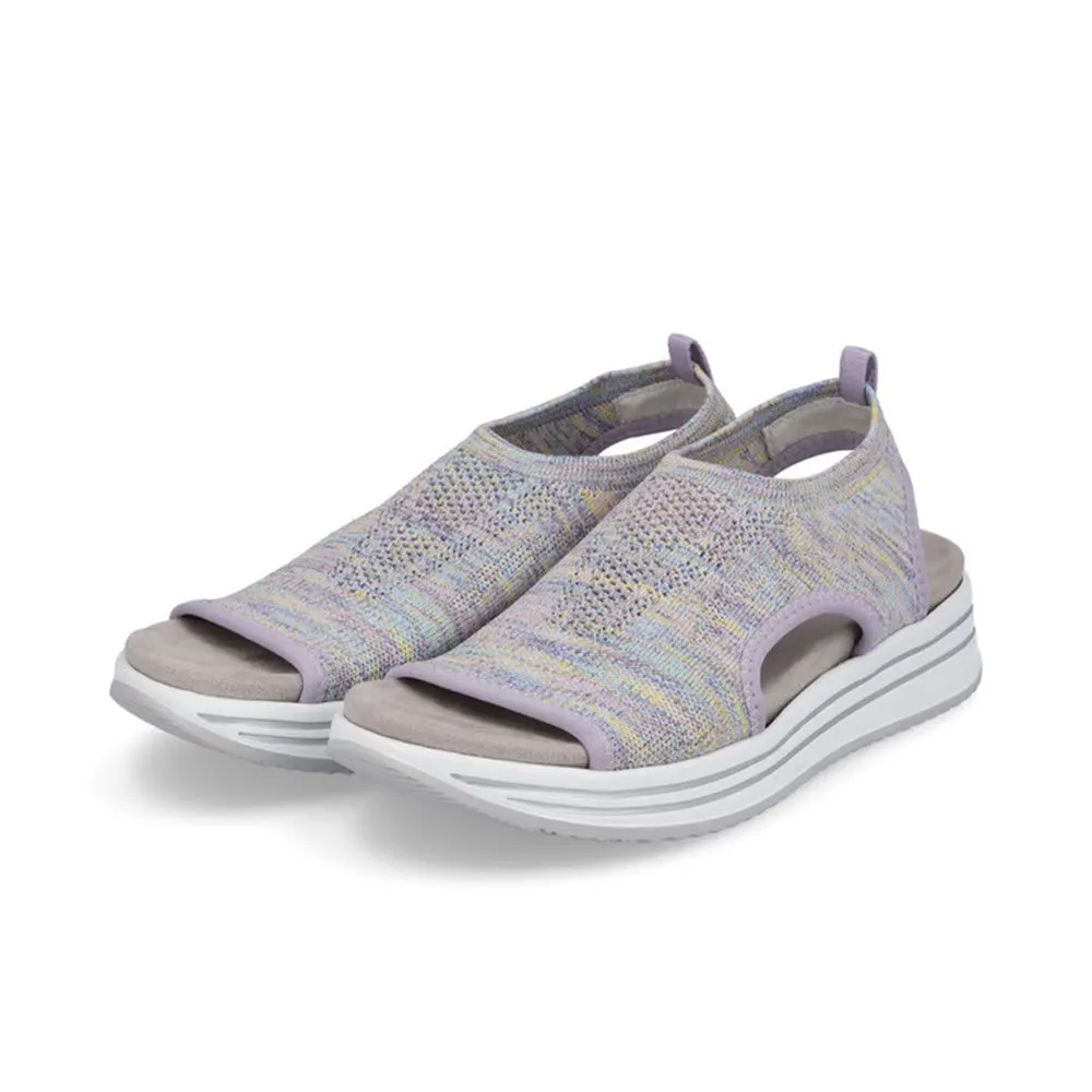 REMONTE ATHLEISURE KNIT SANDAL LILAC MULTI - WOMENS