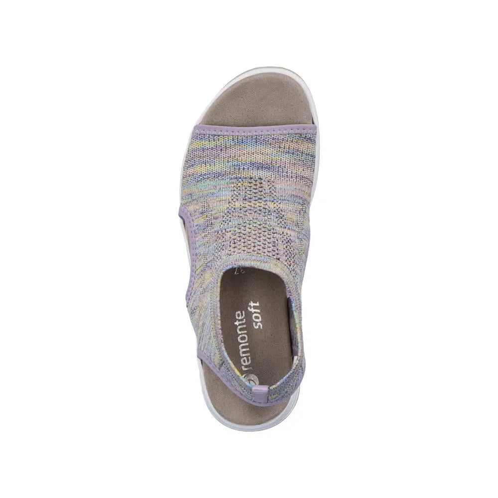 REMONTE ATHLEISURE KNIT SANDAL LILAC MULTI - WOMENS