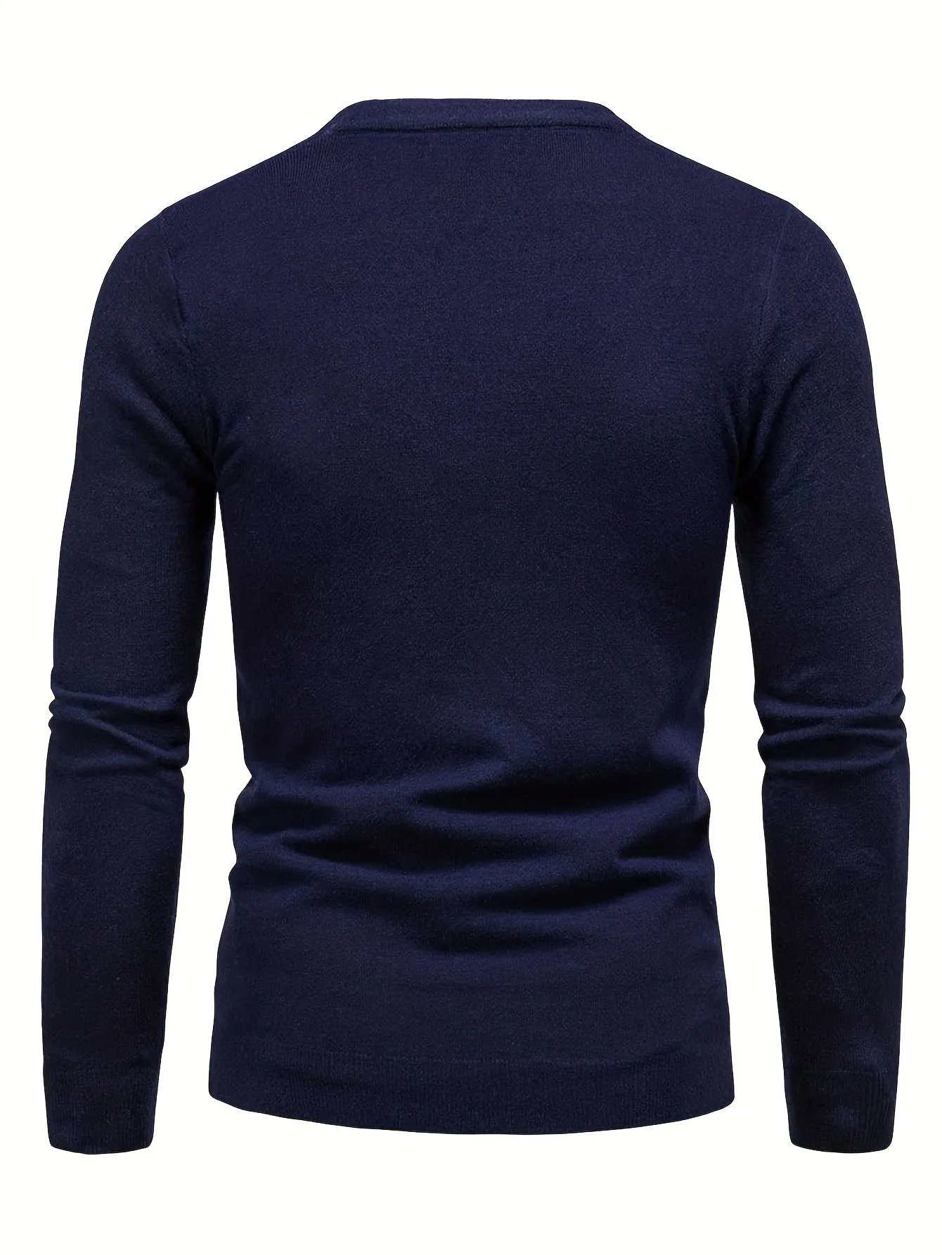 Retro MIAMI Pattern Knitted Sweater, Men's Casual Warm Mid Stretch Crew Neck Pullover Sweater For Men Fall Winter
