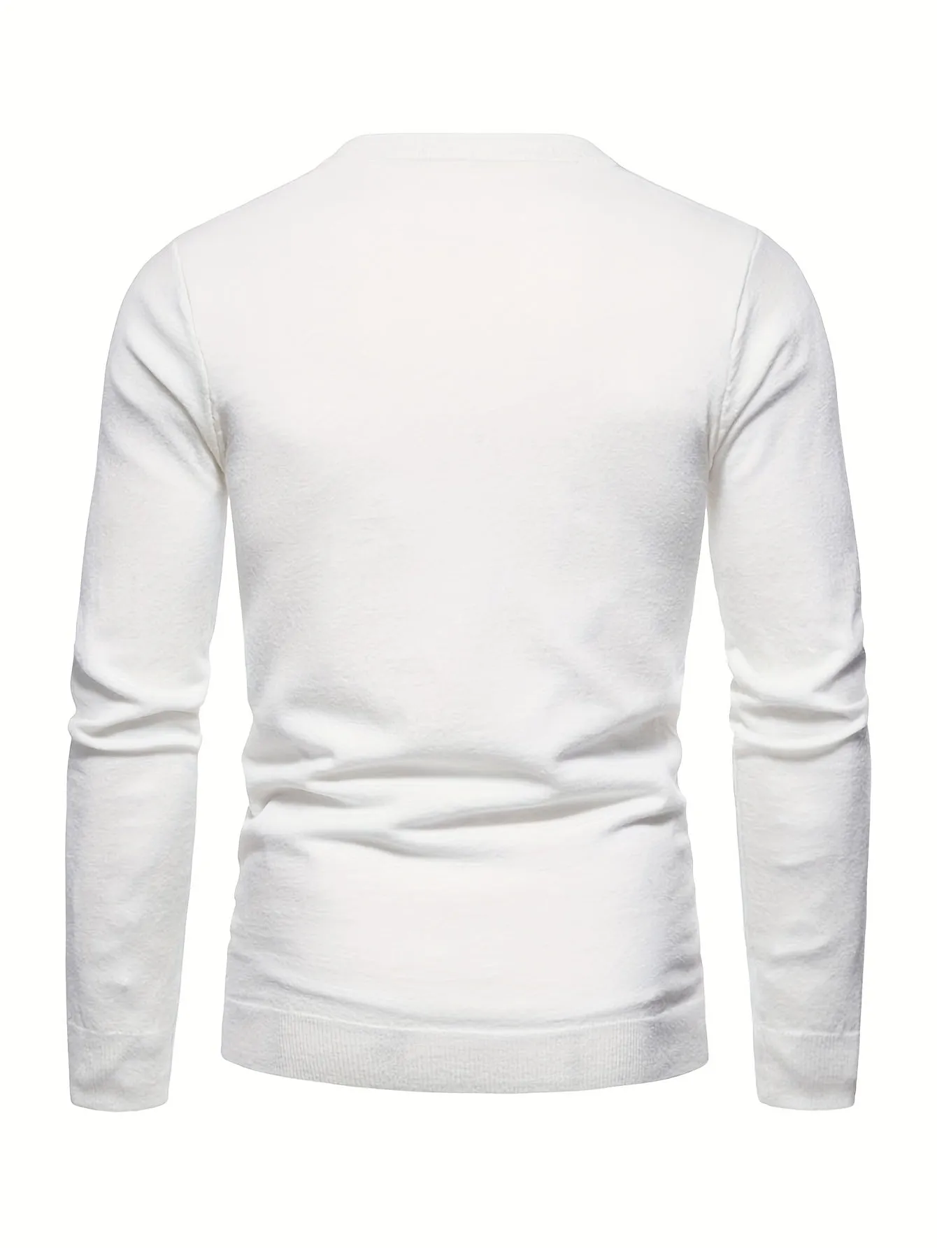 Retro MIAMI Pattern Knitted Sweater, Men's Casual Warm Mid Stretch Crew Neck Pullover Sweater For Men Fall Winter