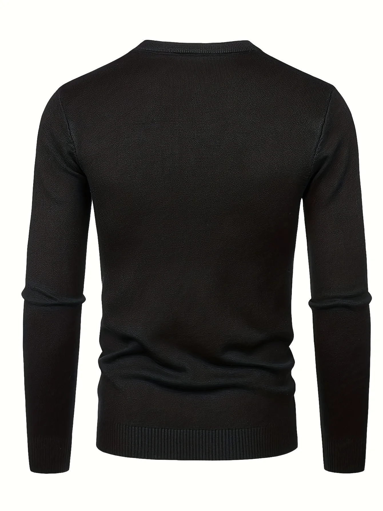 Retro MIAMI Pattern Knitted Sweater, Men's Casual Warm Mid Stretch Crew Neck Pullover Sweater For Men Fall Winter
