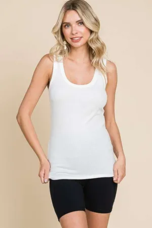 Ribbed Scoop Neck Tank