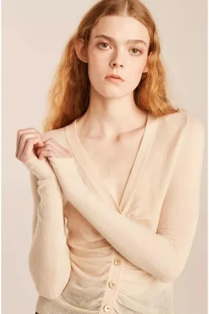 Ruche Cardigan - Biscuit