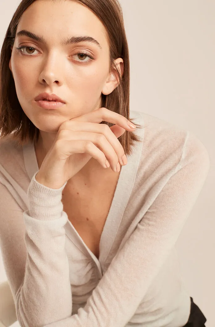Ruche Cardigan - Silver