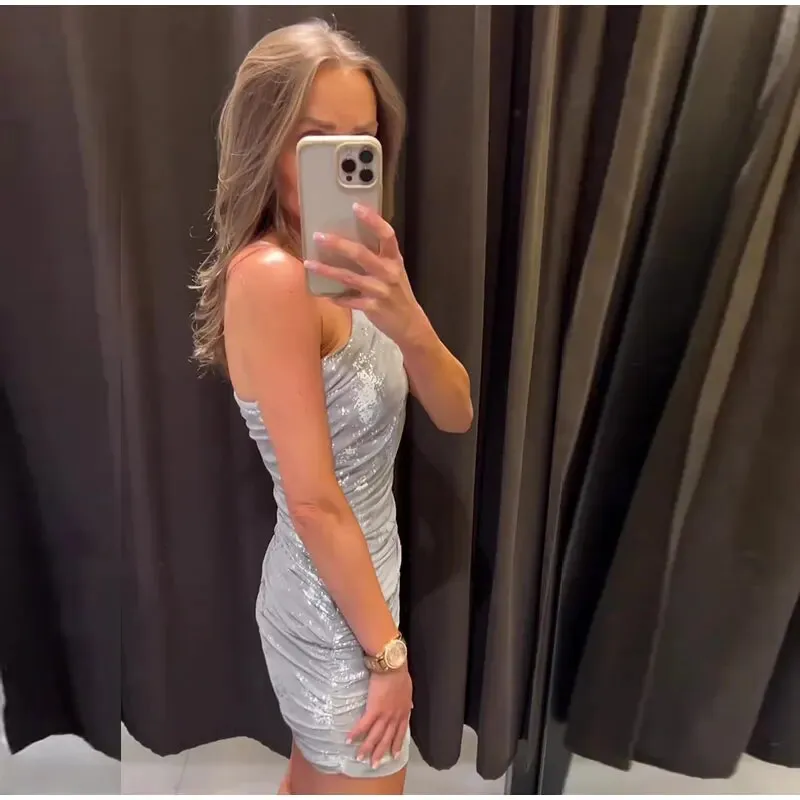 Sana Printed Tulle Mesh Dress