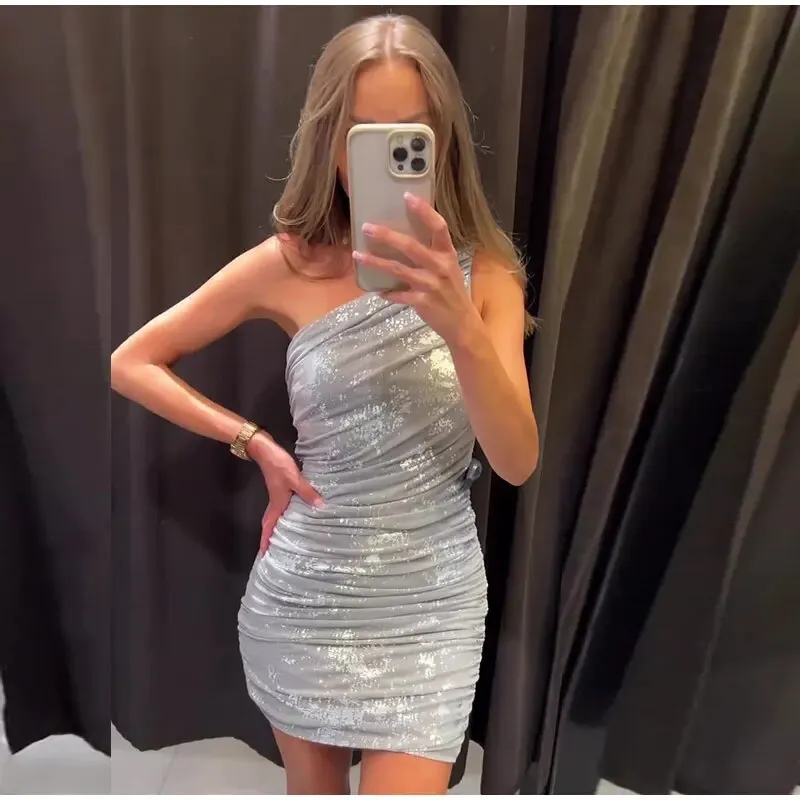 Sana Printed Tulle Mesh Dress