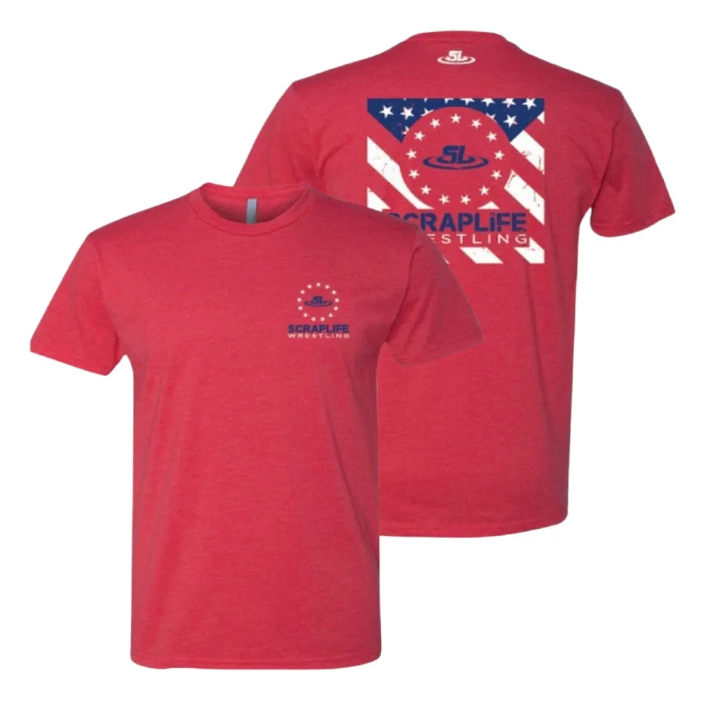 ScrapLife Wrestling Patriotic Tee Red - Youth and Adult