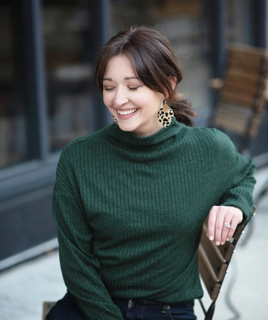SELA rib knit top in Green