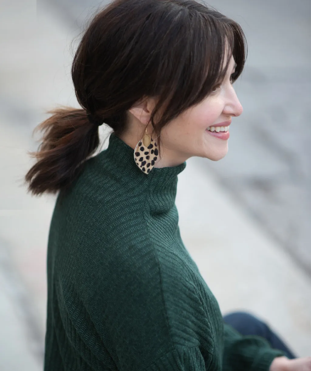 SELA rib knit top in Green