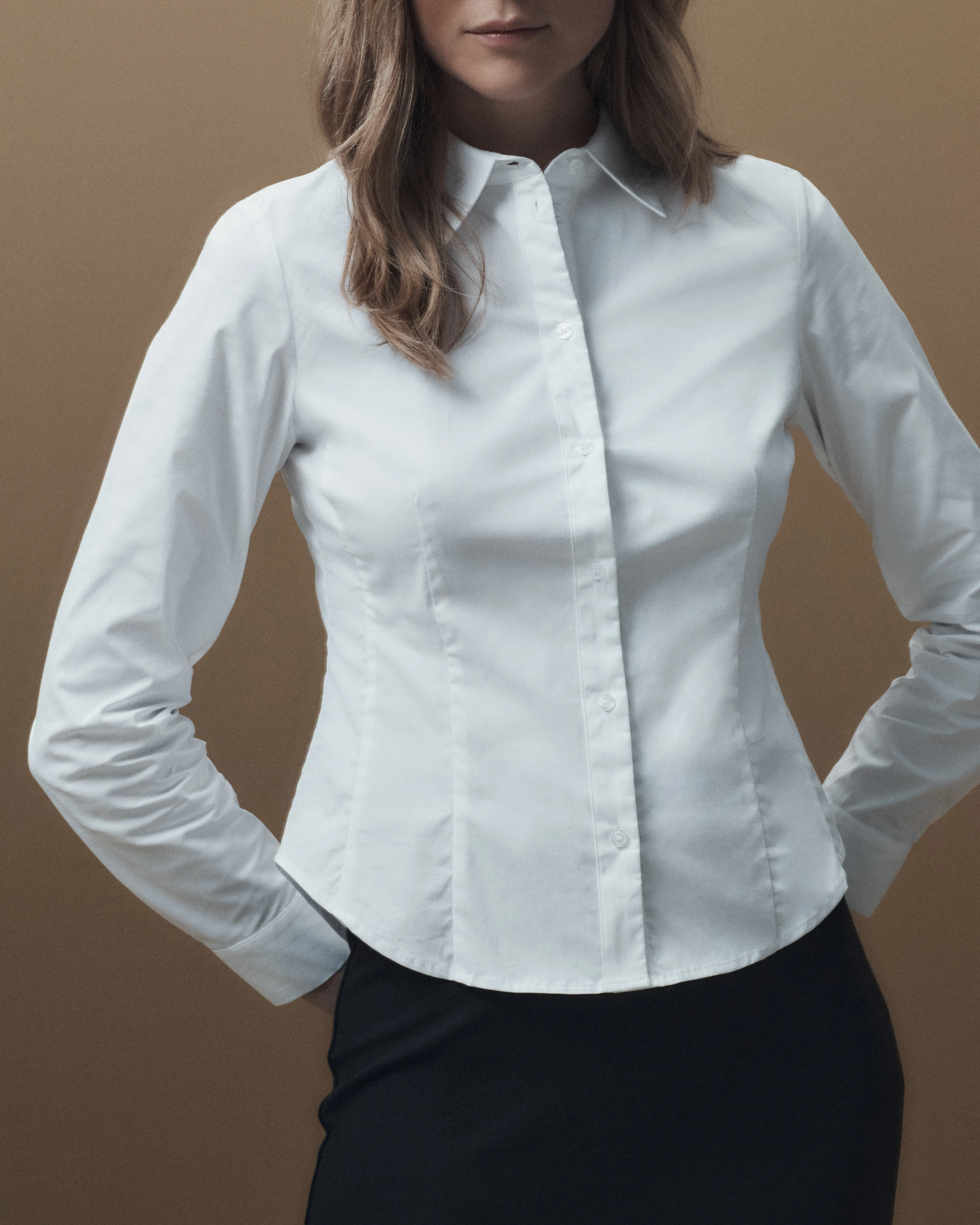 Selected Femme Amira fitted cotton shirt White