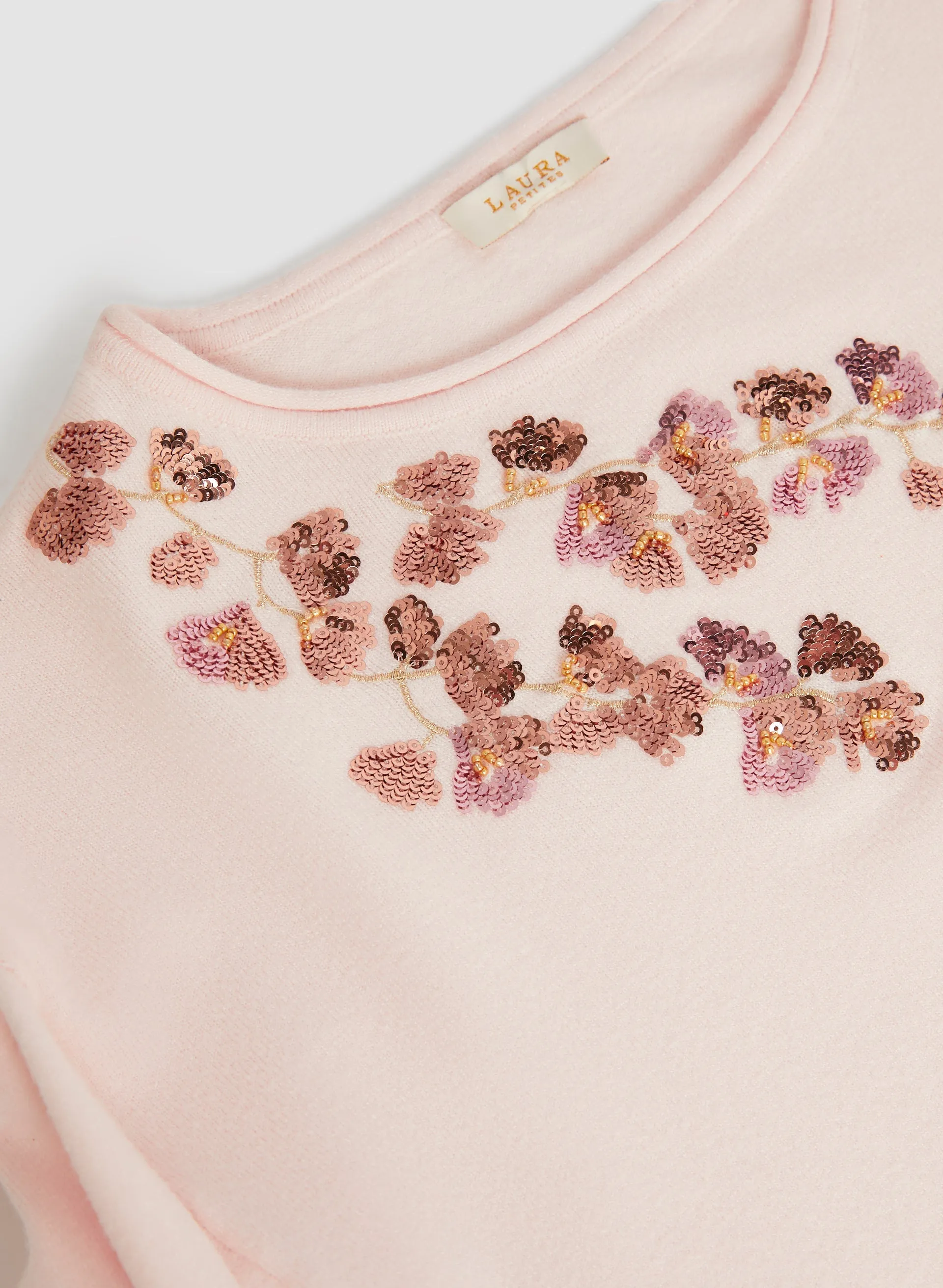Sequin Floral Detail Sweater