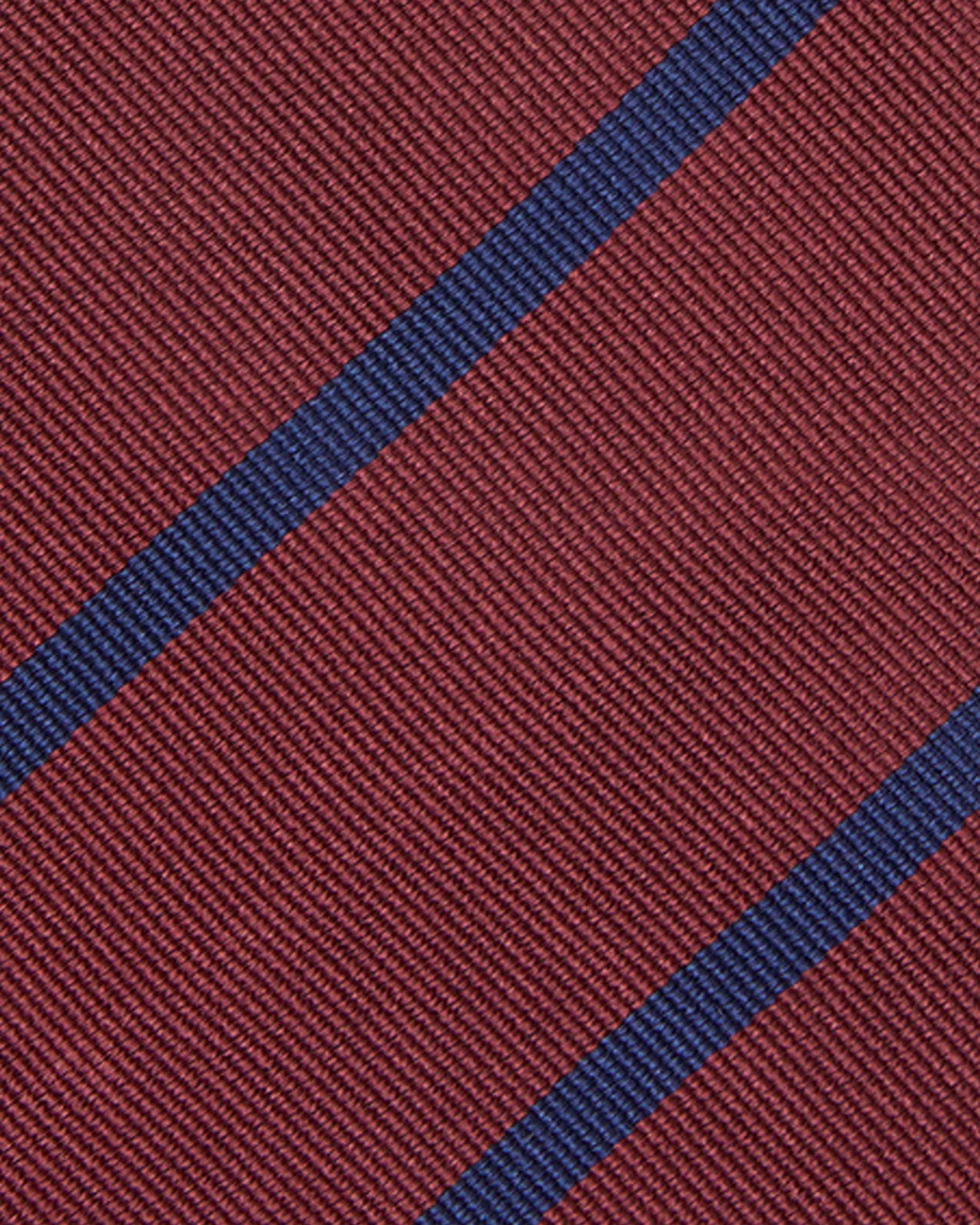 Silk Woven Tie in Dusty Red/Blue Bar Stripe