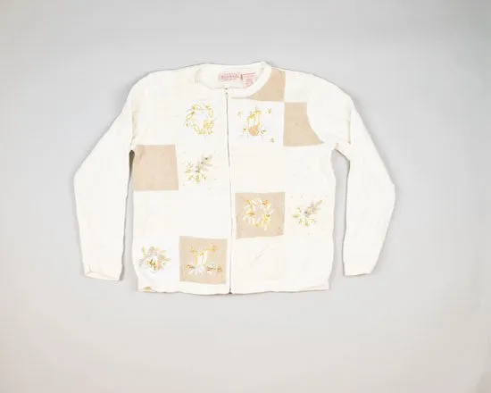 Silver And Gold Deco-Medium Christmas Sweater