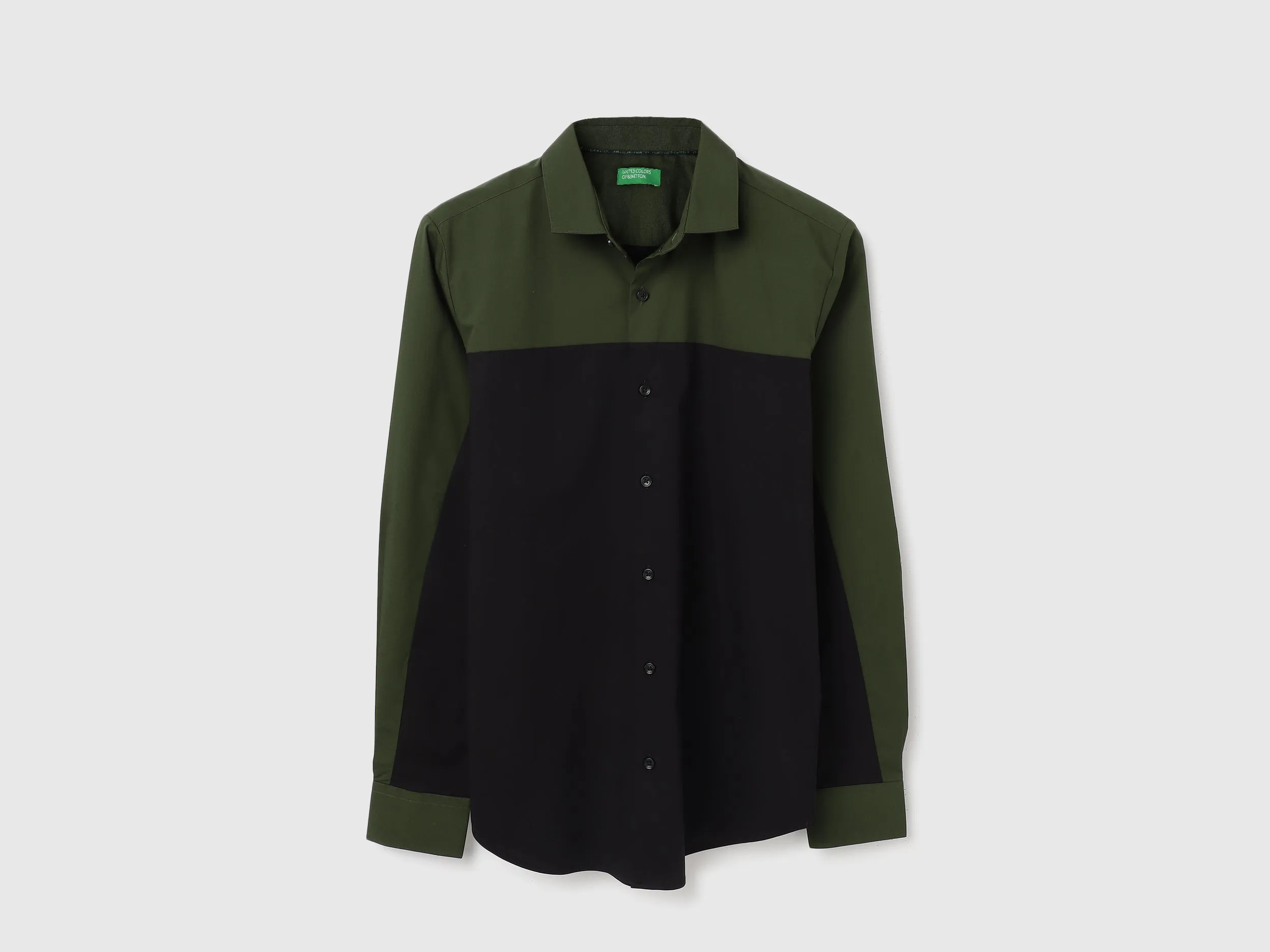 Slim Fit Cut Away Colorblock Shirts