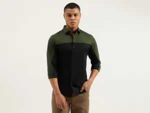 Slim Fit Cut Away Colorblock Shirts