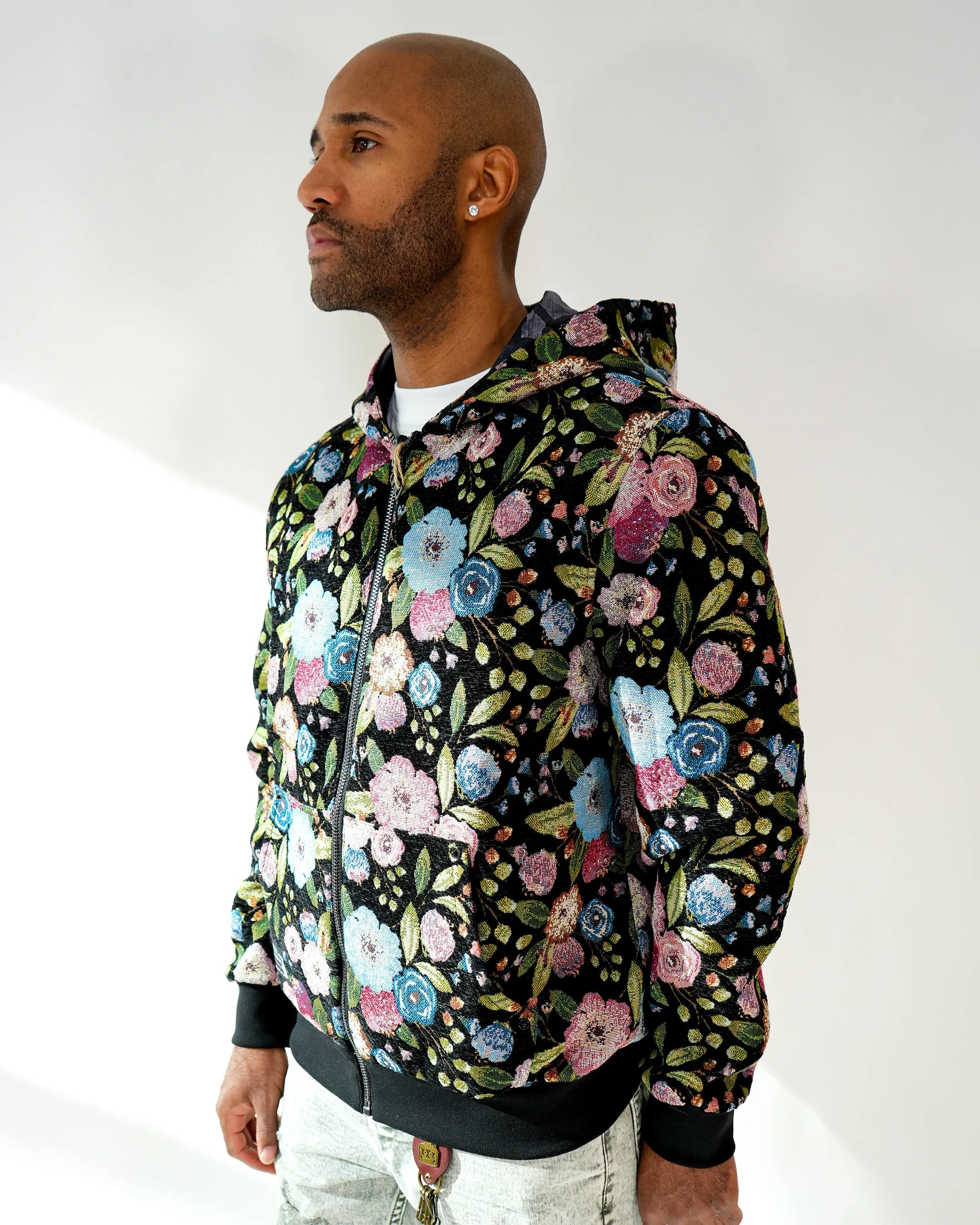 Smuggler’s Stealth Midnight Brocade Reversible Hoodie Jacket