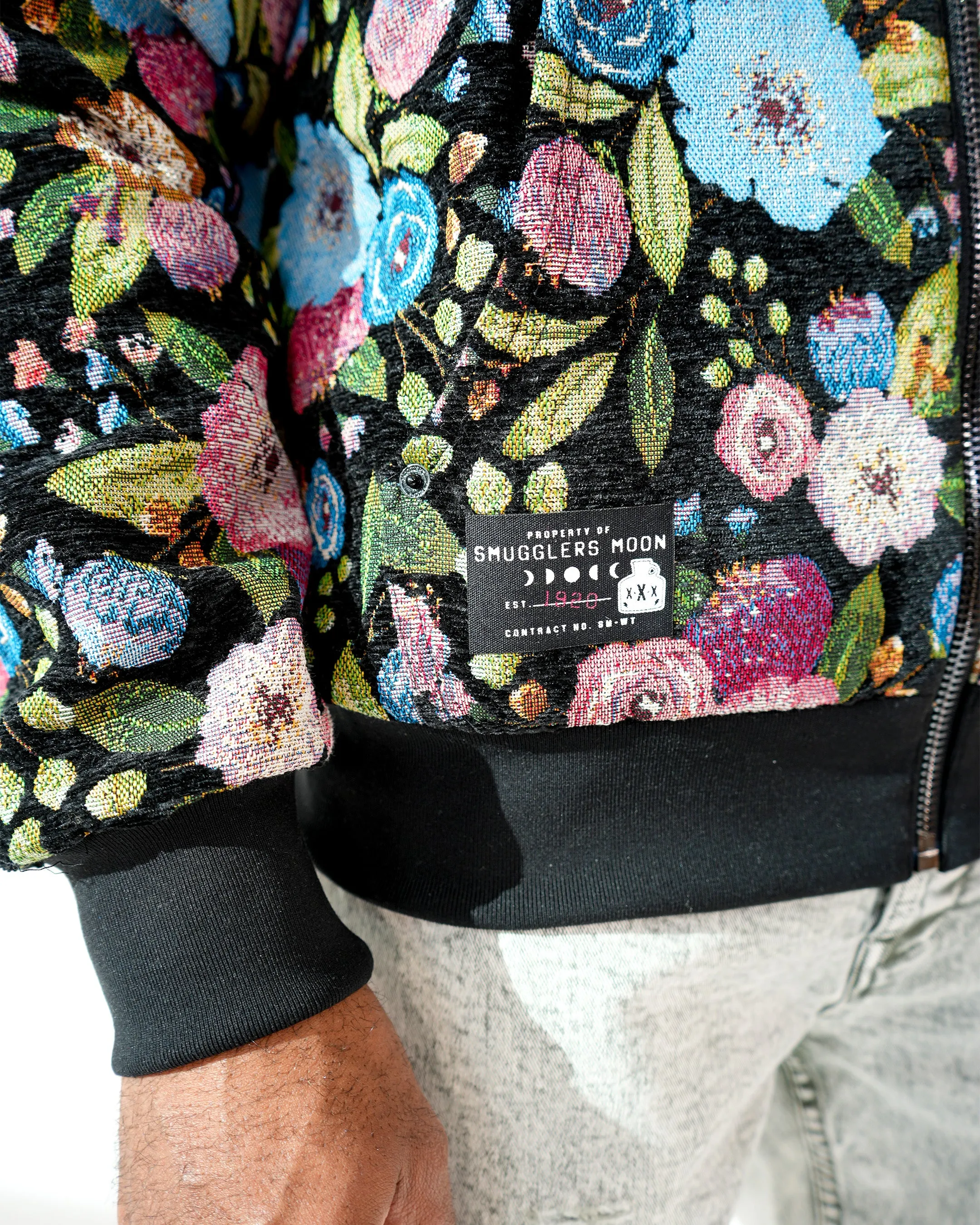 Smuggler’s Stealth Midnight Brocade Reversible Hoodie Jacket