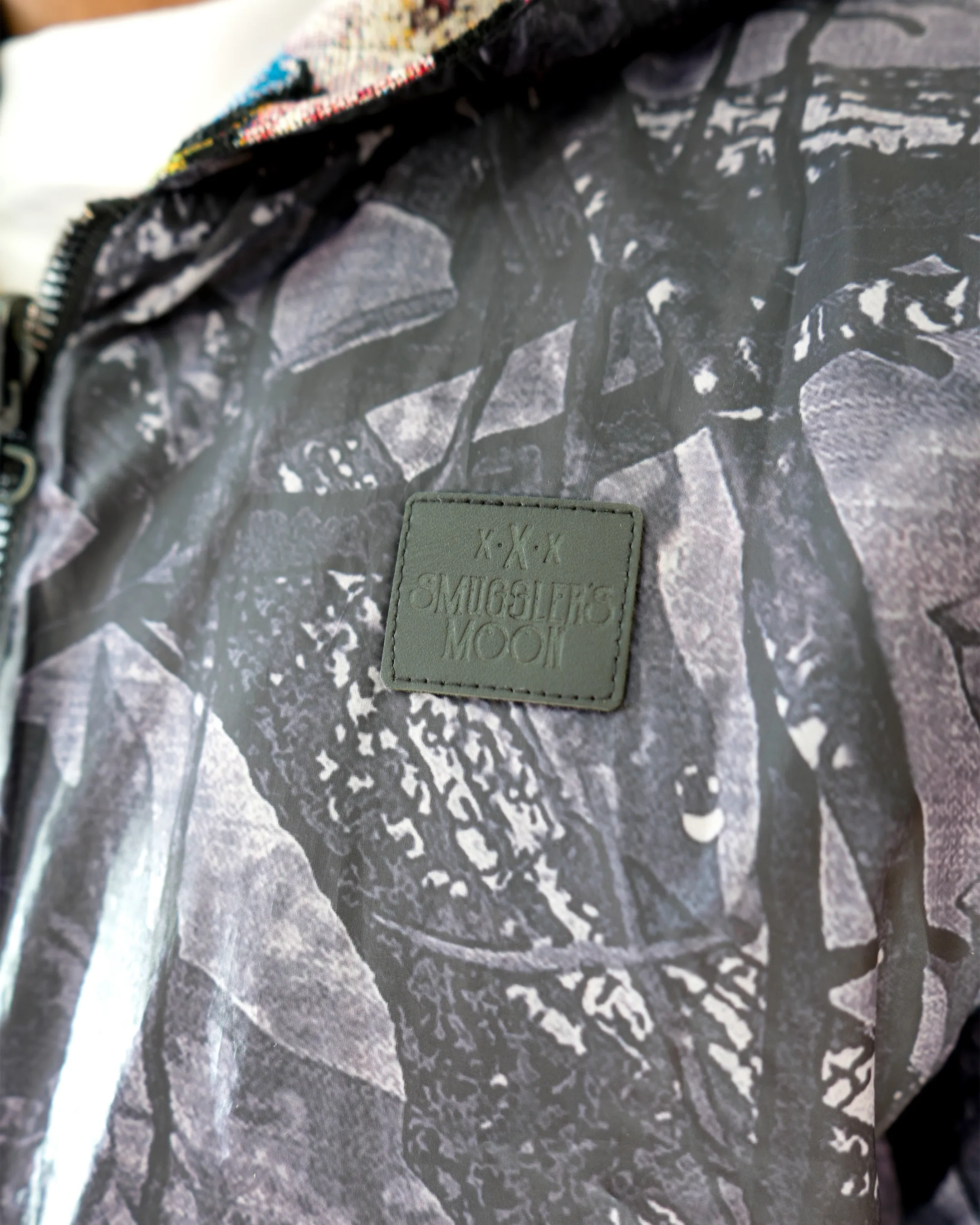 Smuggler’s Stealth Midnight Brocade Reversible Hoodie Jacket