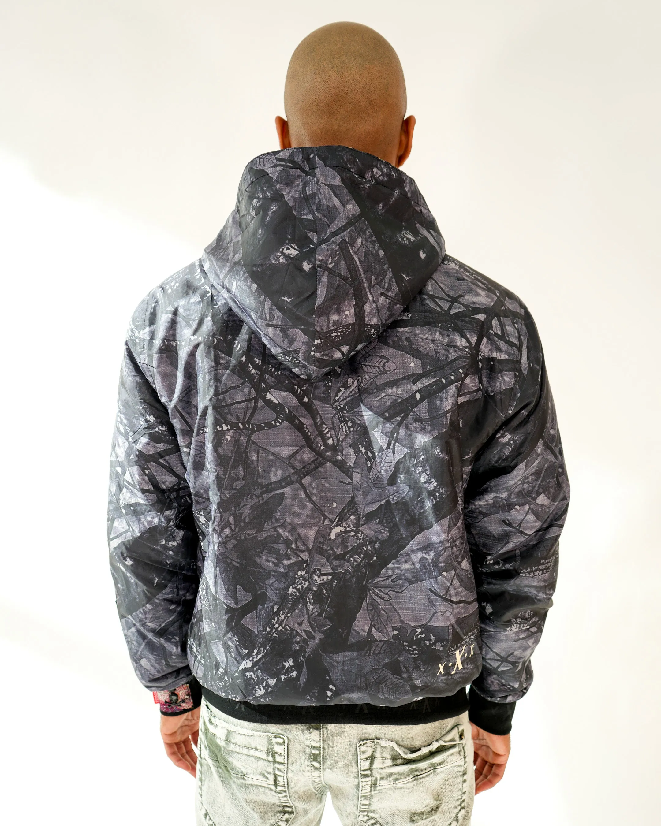 Smuggler’s Stealth Midnight Brocade Reversible Hoodie Jacket