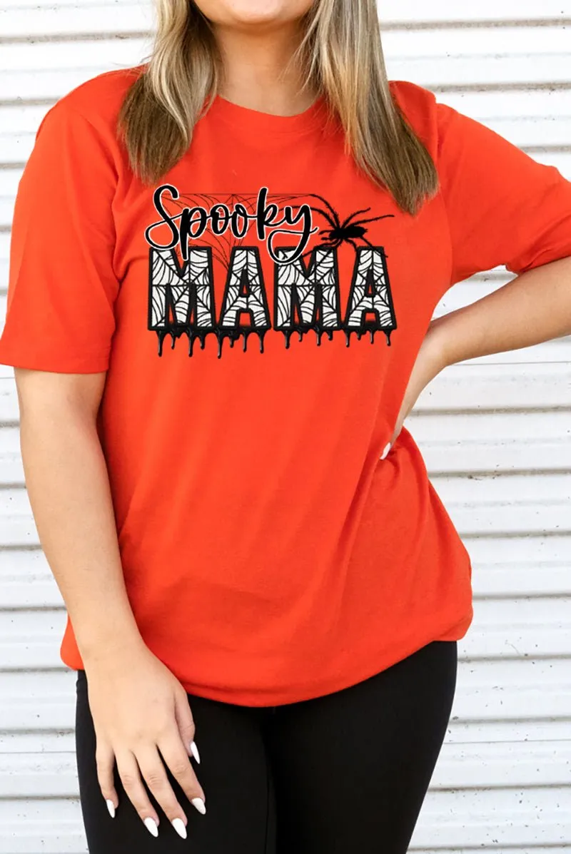Spooky Mama Faux Embroidery Adult Soft-Tek Blend T-Shirt