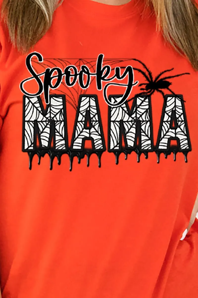Spooky Mama Faux Embroidery Adult Soft-Tek Blend T-Shirt