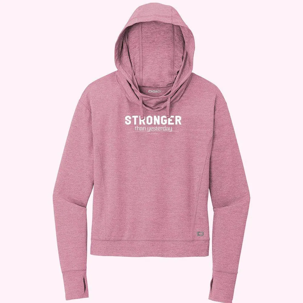 Stronger Than Yesterday Ladies Athletic Hoodies