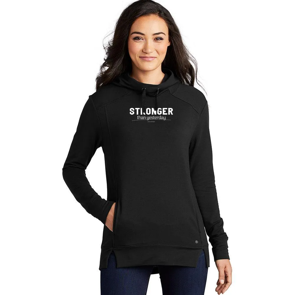 Stronger Than Yesterday Ladies Athletic Hoodies
