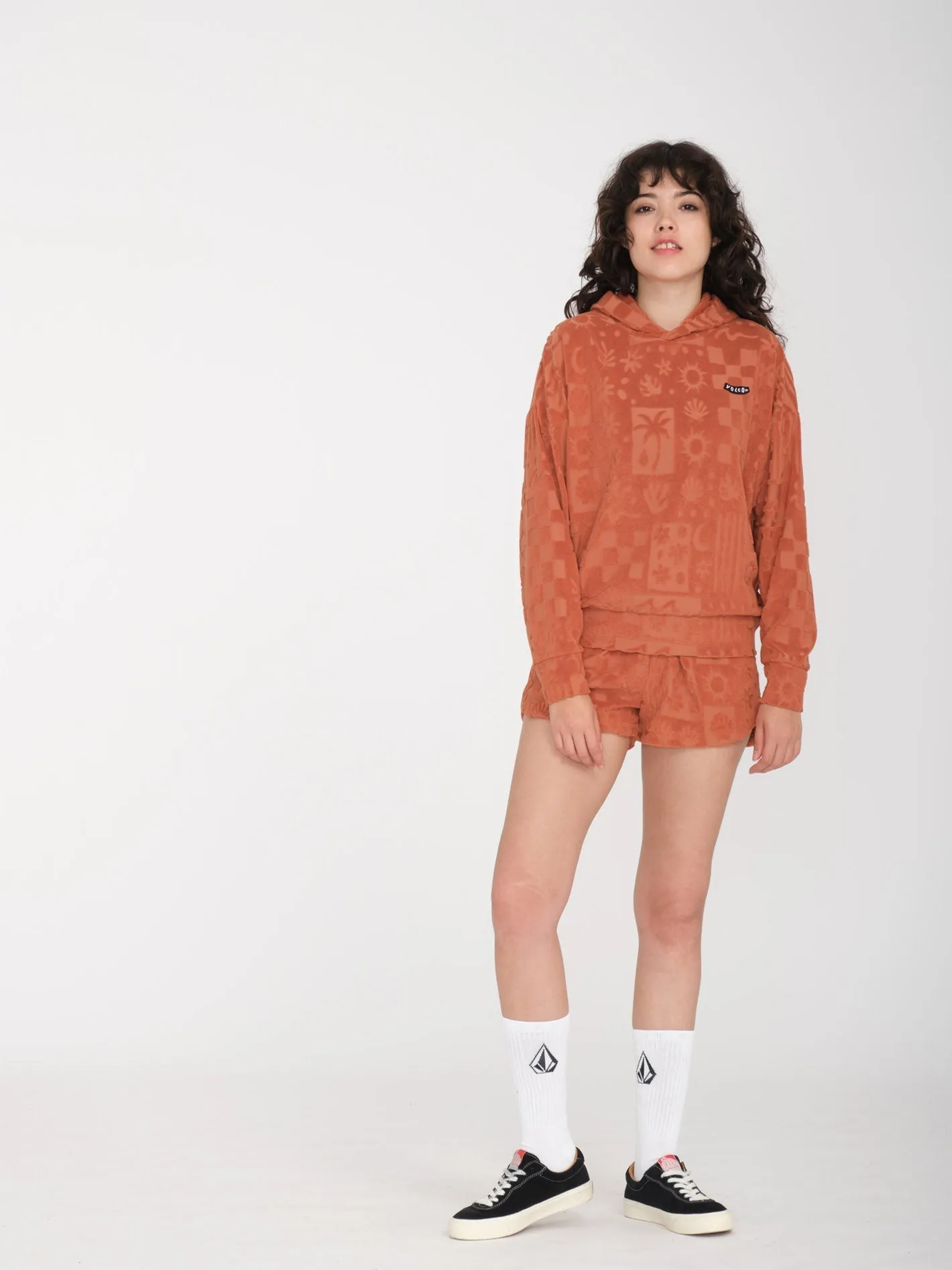 Sunny Wild Terry Cloth Hoodie - ROSEWOOD