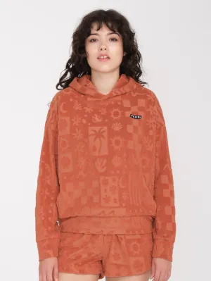 Sunny Wild Terry Cloth Hoodie - ROSEWOOD