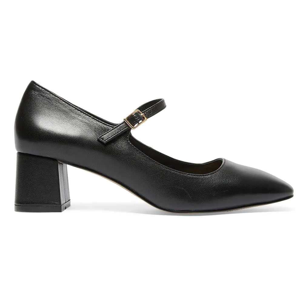 Tempt Heel in Black Leather