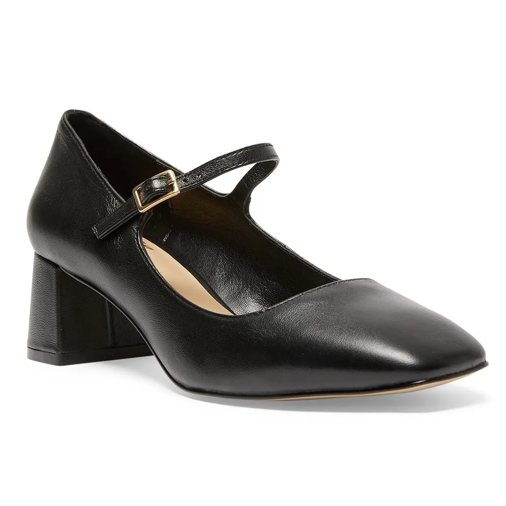 Tempt Heel in Black Leather