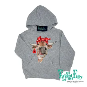 Terrible Two's - Youth Girls Hoodie - Athletic Gray