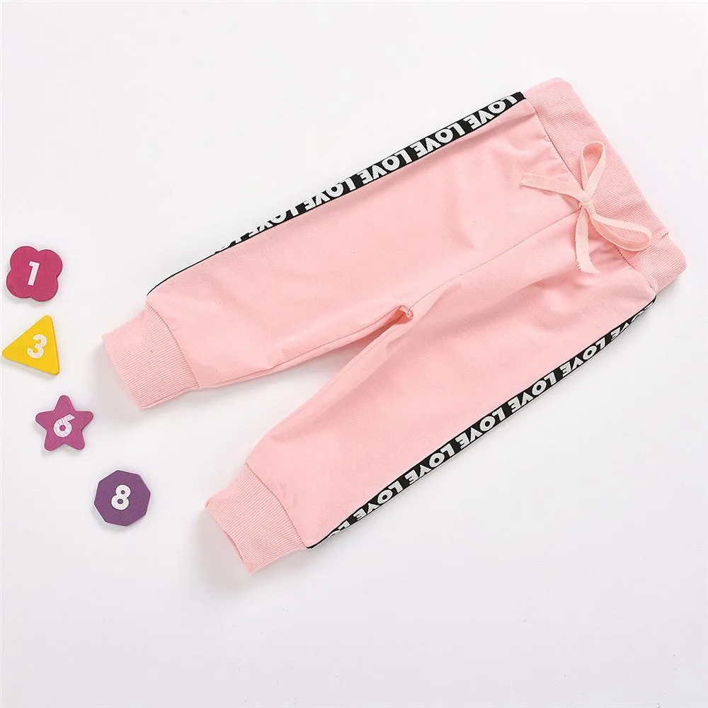 Toddler Girl Heart Stripe Print Beaded Top & Pants Wholesale Girl Clothing