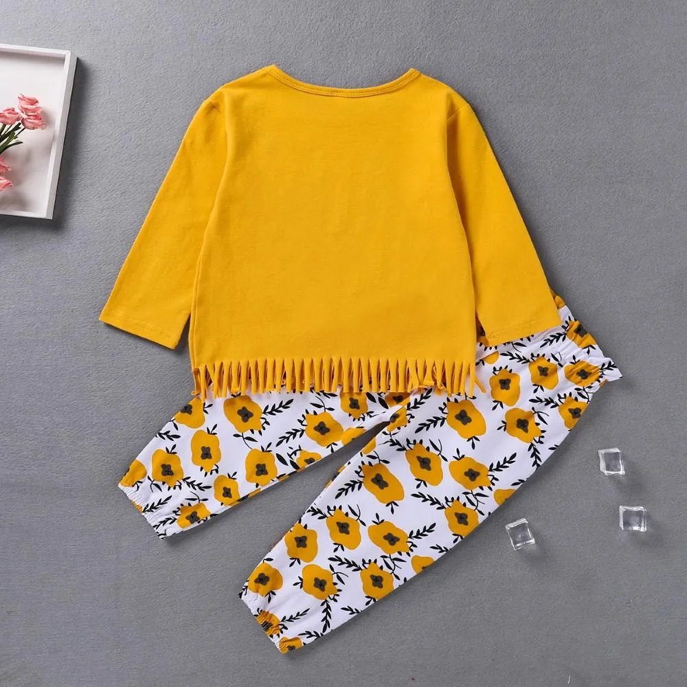 Toddler Girls Letter Printed Top & Pants Baby Girl Wholesale