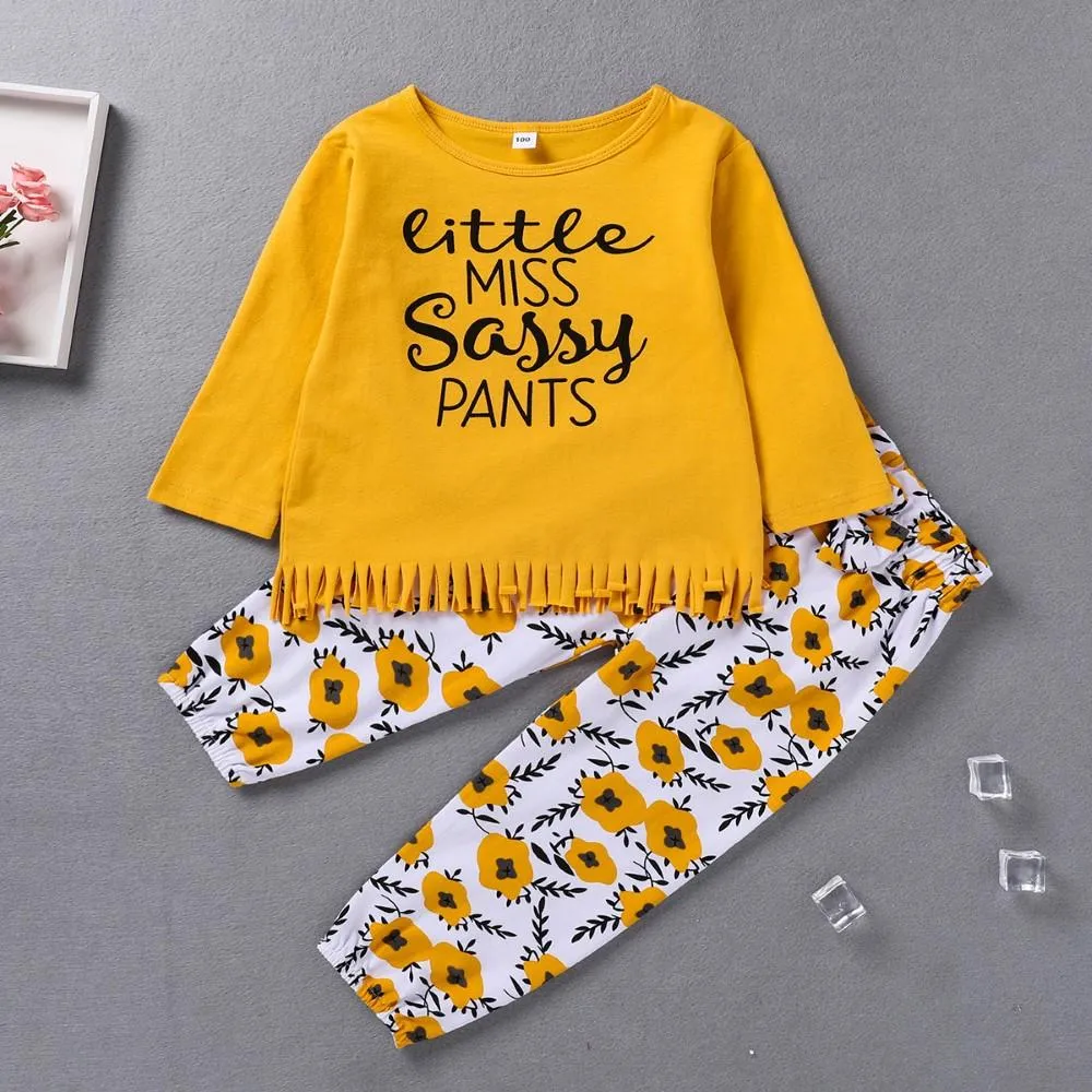 Toddler Girls Letter Printed Top & Pants Baby Girl Wholesale