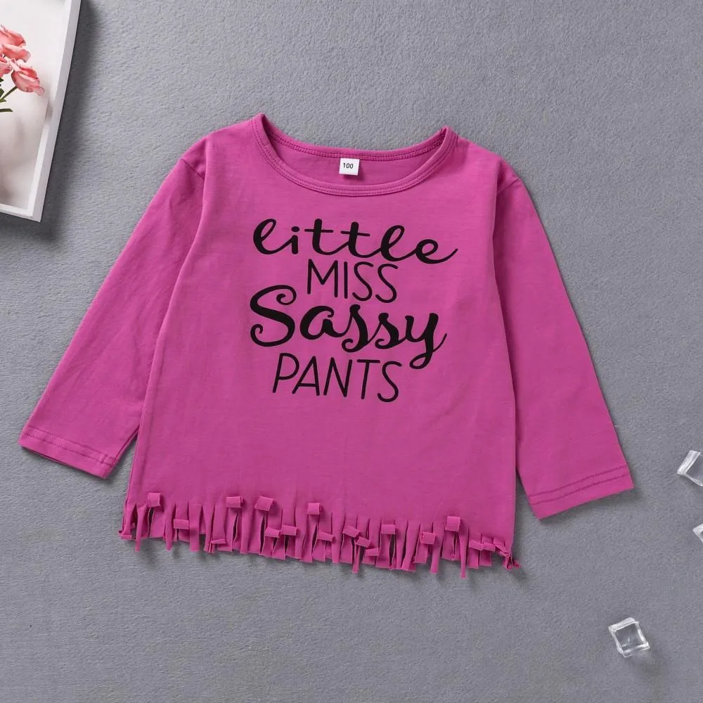 Toddler Girls Letter Printed Top & Pants Baby Girl Wholesale
