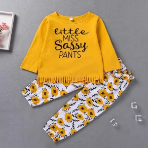 Toddler Girls Letter Printed Top & Pants Baby Girl Wholesale