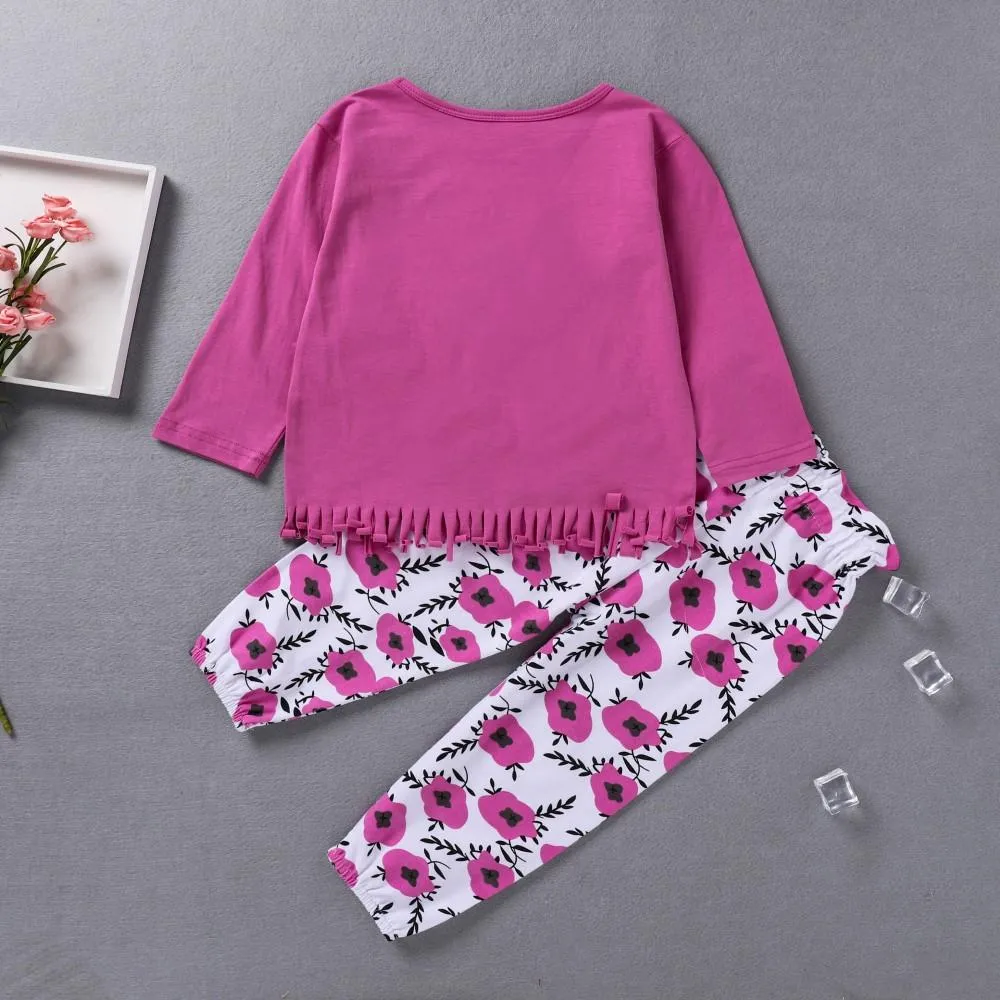 Toddler Girls Letter Printed Top & Pants Baby Girl Wholesale