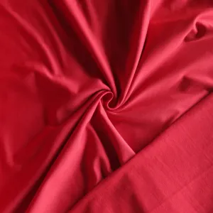 Tomato Red Poly Lycra Fleece Back Knit Fabric