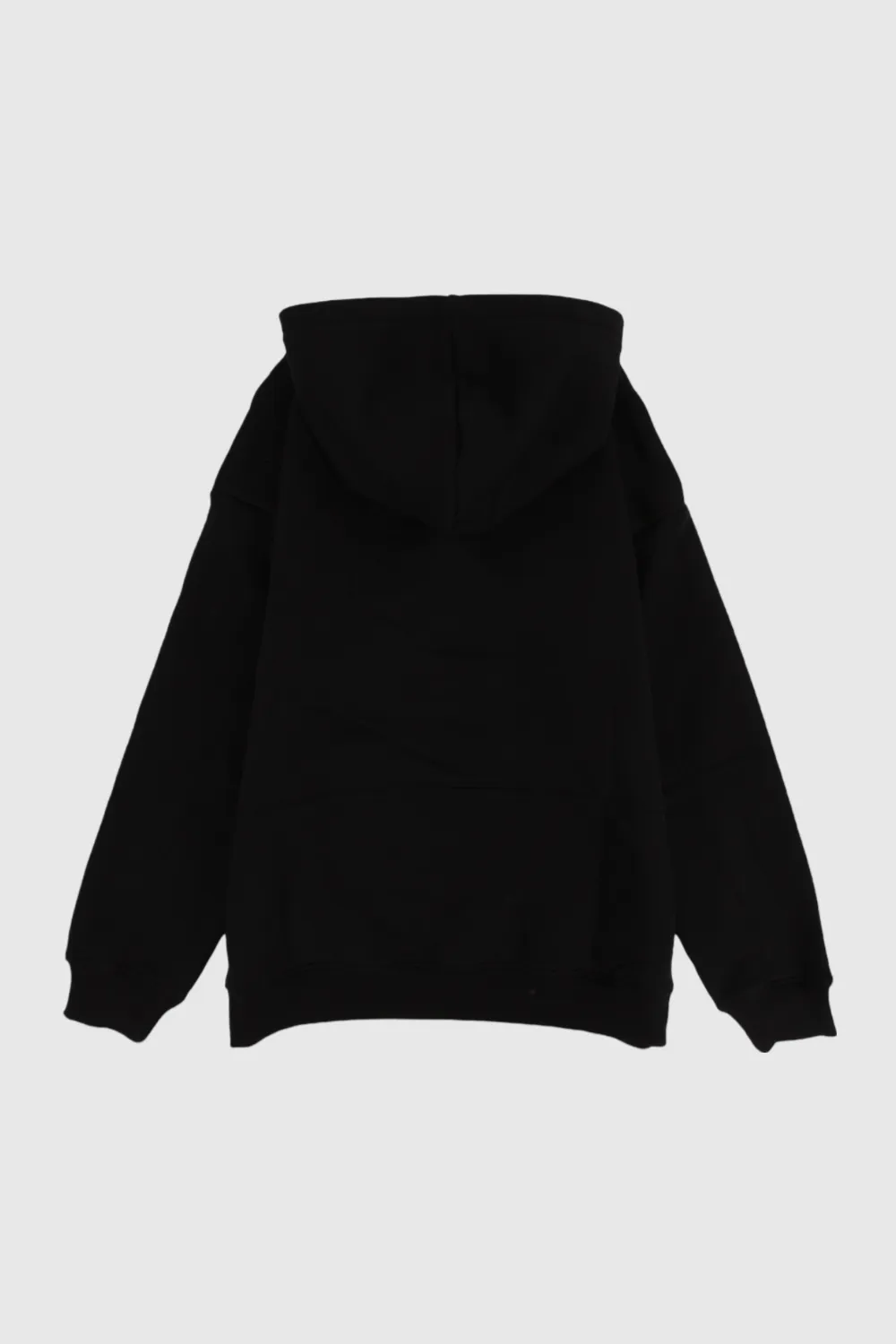 Unisex Black Printed Long-Sleeved Youth Hoodie