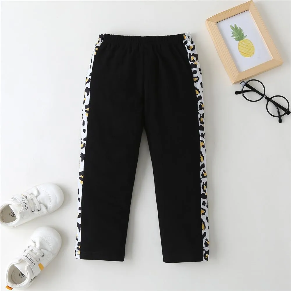 Unisex Fashion Leopard Long Sleeve Hooded Top & Pants Bulk Childrens Clothes