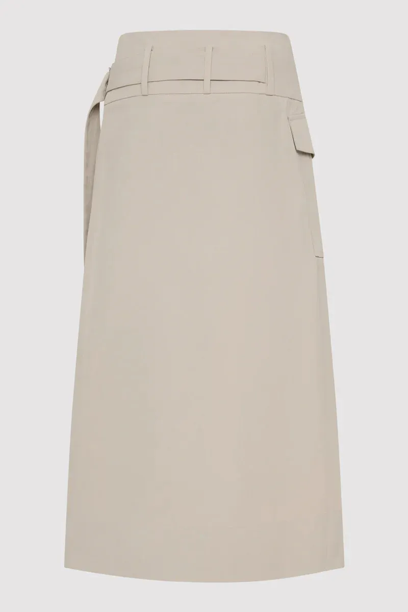 Utility Wrap Skirt in Creme