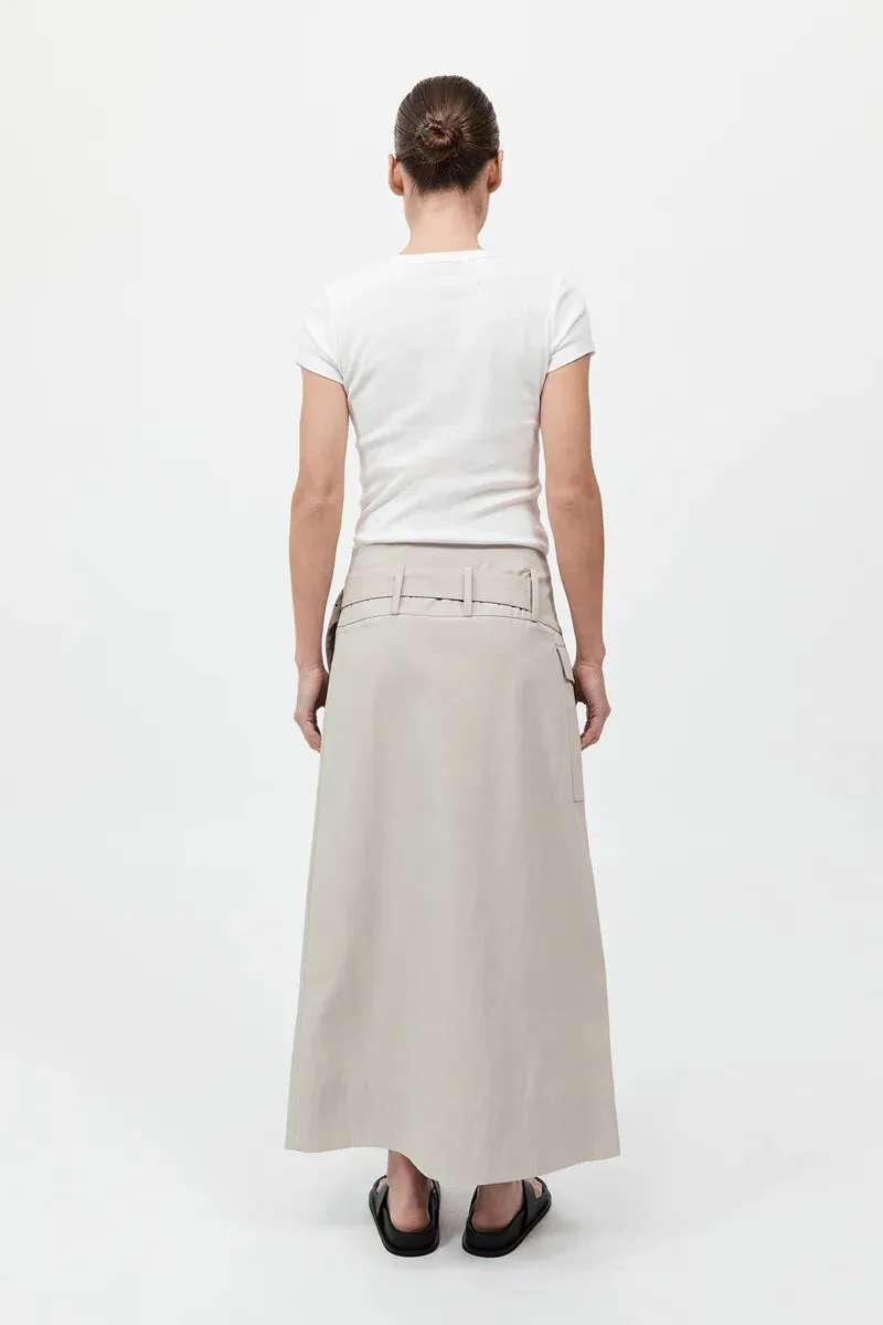 Utility Wrap Skirt in Creme