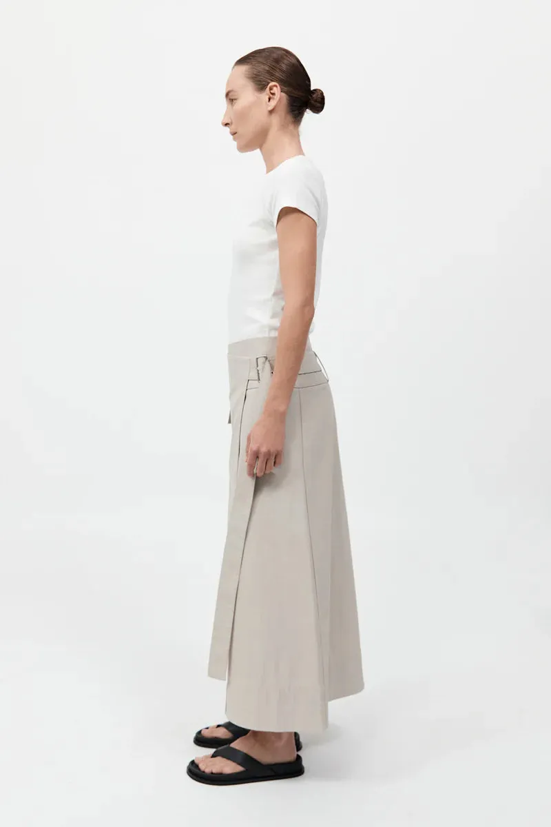 Utility Wrap Skirt in Creme